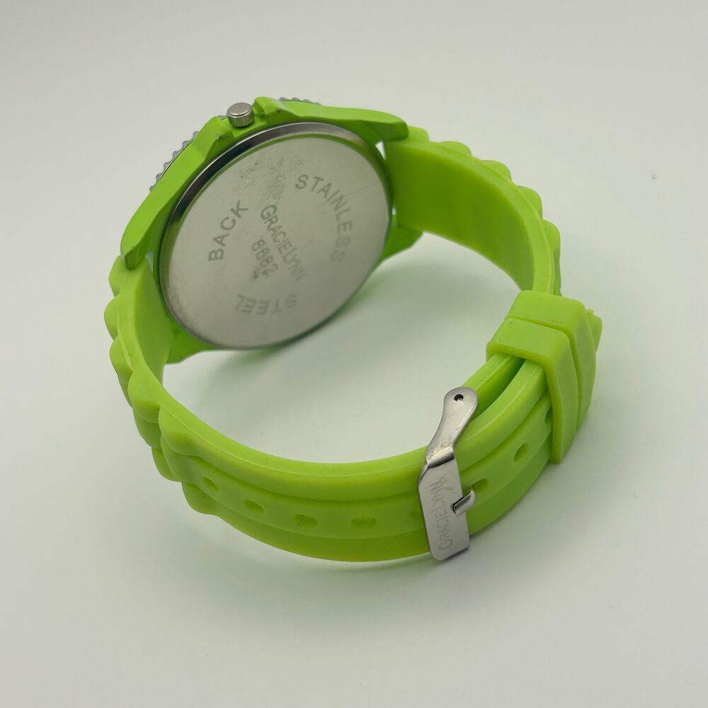Gracie Lynn Green Silicon Band Women’s Fashion Watch New Battery - Picture 5 of 8